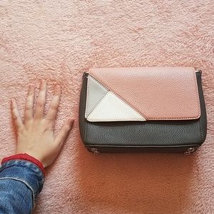 Pink/White/Grey Crossbody Purse